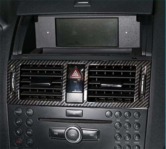 Car Central Air Condition Outlet Vent Cover Frame Trim，Fit forMercedes-Ben-z G Class W463 G350 G55 G63 2004 2005 2006 2007 2008 2009 2010 2011，ABS Center Control Air Vent Outlet Trim (Carbon Fiber)