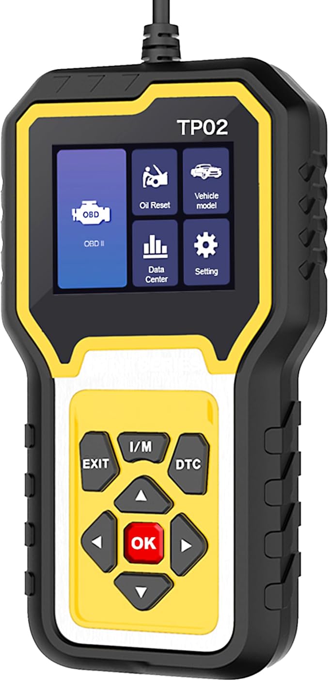 Upgraded 6 in 1 TP02 Fit for BMW Mercedes-Benz Audi Honda Toyota Nissan OBD2 Scanner, Full System Enhanced OBDII Diagnostic Scan Tool and Code Reader with Reset Services, Support Oil Reset