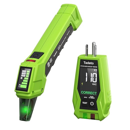 Circuit Breaker Finder with Outlet Tester, Quick GFCI, Voltage, AC 90-135V Electrical Circuit Tracer with Dual LCD Display, Batteries and Carrying Case