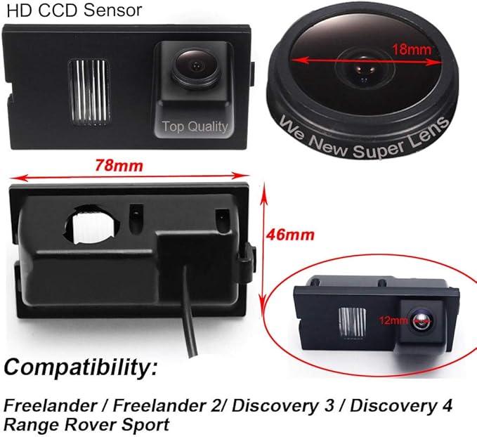 1280 * 720 Pixels car Rear View Backup Camera Parking Vehicle Camera Replacement for Freelander 2 Discovery 3 Discovery 4 Range Rover Waterproof Night Vision Parking assitance