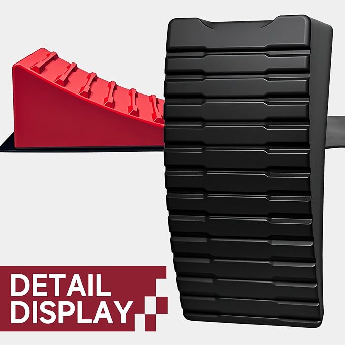 2Packs RV Leveling Blocks System Kit Camper Leveling Blocks for RVS Trailer with Carrying Bag, Anti-Slip Mats, T Bubble Level Up to 35000 LBS Red