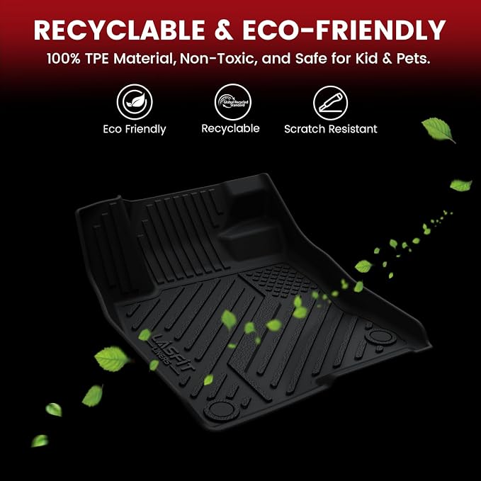 LASFIT Floor Mats & Trunk Mat for Honda Civic Sedan 2016-2021, All Weather TPE Custom Fit Floor Liners for 2016 2017 2018 2019 2020 2021, 1st & 2nd Row & Cargo Mat, Black (Not for Hatchback/Coupe)
