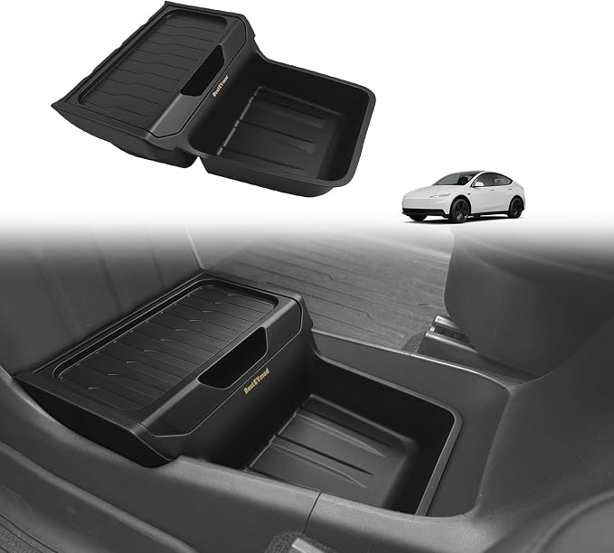 BestEvMod Lower Center Console Organizer Compatible with 2026 2025 Tesla Model Y Juniper | Standard Version | Accessories Under Screen Storage Organizer Insert Tray Interior Storage Insert Tray TPE