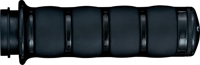 Kuryakyn 6320 Premium ISO Handlebar Grips for Dual Cable Throttle Control: 1982-2019 Harley-Davidson Motorcycles, Gloss Black, 1 Pair