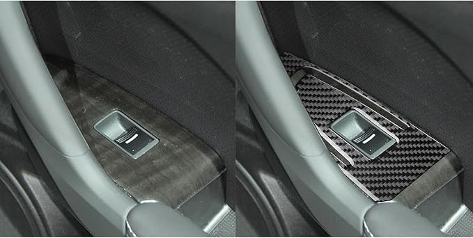 Black Soft Carbon Fiber car Interior Rear Window 2/Piece Decorative Sticker Suitable for Acura TSX 09-14 Carbon Fiber car Interior