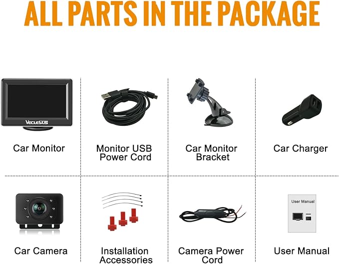 Wireless Backup Camera Systems WM1 high Definition 1080P Night Vision 4.3inches Monitor Wireless Rear View Camera for Cars sedans s-u-vs Pickups Vans