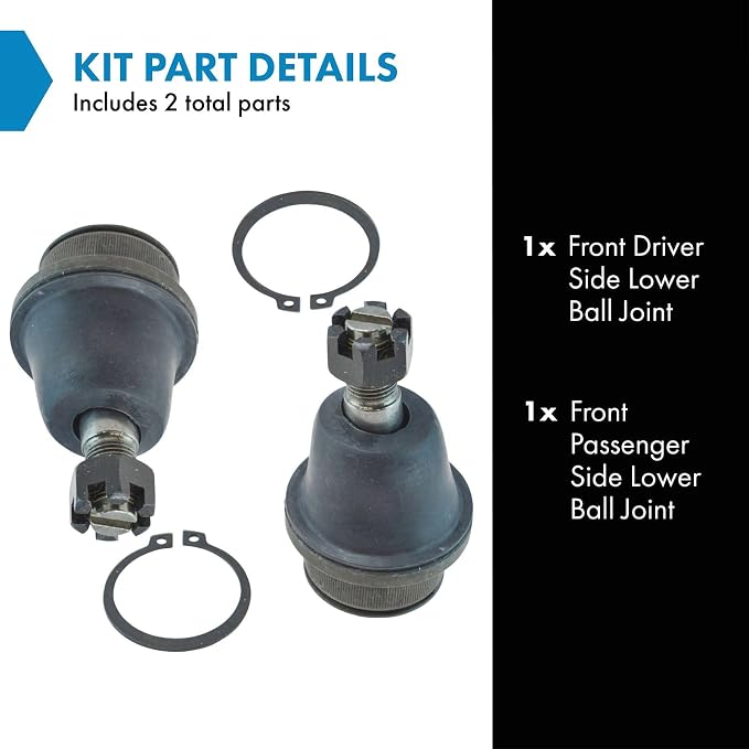 TRQ Front Lower Driver and Passenger Side Ball Joint Set Compatible with 2003-2009 Lexus GX470 2003-2018 Toyota 4Runner 2007-2014 FJ Cruiser
