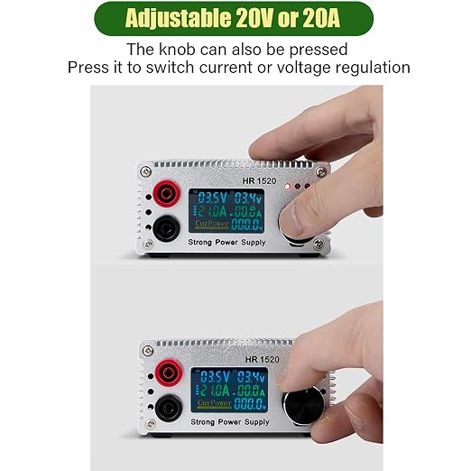 Short Circuit Tester,HR1520 Professional Motherboard Short Circuit Tester 15V 20A Output Data and Test Parameters Adjustable Multifunctional Powersupply for Cellphone Repairing Testing Use