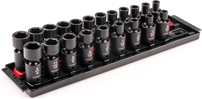 TEKTON 3/8 Inch Drive Universal Joint Impact Socket, 21-Piece | SID97200