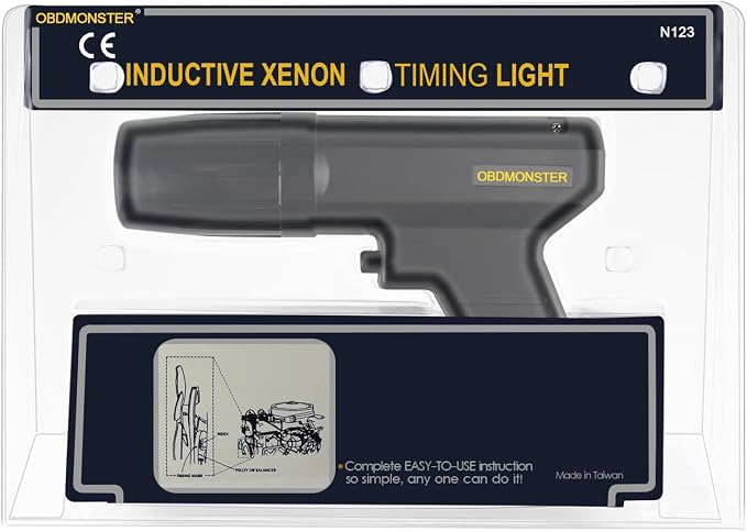 Automotive Timing Light 12V, Inductive Ignition Timing Light Gun for 2&4 Stroke Petrol Engine for Old Classical Car Motorcycle