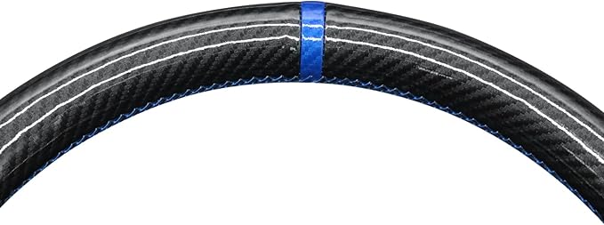 MEWANT PU Carbon Fiber Hexagon Embossed Faux Leather Steering Wheel Cover for Chevy Silverado Blazer 1500 Silverado 2500