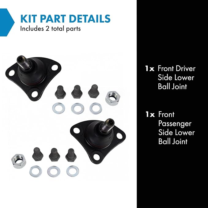 TRQ Front Lower Ball Joint Set Compatible with 2014-2022 Ram ProMaster 1500, 2500, 3500