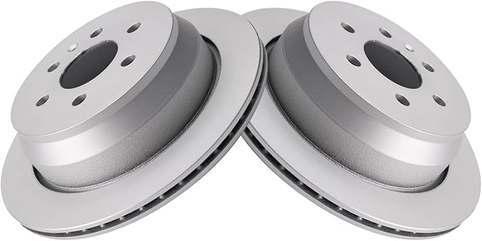TRQ Rear Brake Rotor Set G Coated Vented Compatible with 2015-2020 Chevrolet Colorado 2015-2020 GMC Canyon