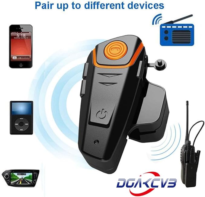 Motorcycle Helmet Bluetooth Headset, BT-S2 1000m Helmet Bluetooth Intercom Up to 2-3 Riders Universal Communication System Headphones for Ski/ATV/Dirt Bike/Racing/Climbing(Dual)