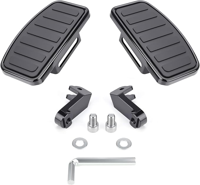 Floorboards Front Footpegs for Harley Softail 2018-2024 Breakout Deluxe Fat Bob Fat Boy Heritage Low Rider Slim Street Bob Sport Glide Wide Rider Anti-Slip Highway Pegs (Black)