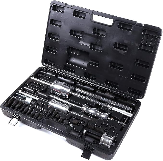 SCITOO 40pcs Fit Stubborn Diesels Engines Diesel Injector Extractor Master Tool Common Rail Tool Kit 3 Slide Hammers Various Adaptors