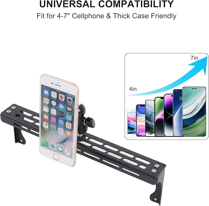 Compatible with INEOS Grenadier 2020-2024 Car Phone Mount and Walkie Talkie Mount Stand Set, Centre Console Multifunctional Track Mobile Phone Holder Expansion Platform (Style F)