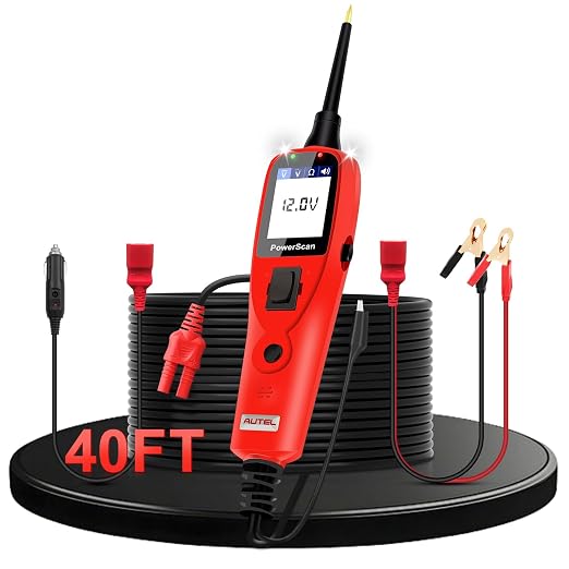 Autel PowerScan PS100 Car Circuit Tester, Universal 12V 24V Automotive Power Circuit Probe Kit with 40FT Cable, AC/DC/Continuity/Probe/Signal Test, Activate Component Electrical System Tool