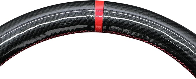 MEWANT DIY Embossed Suede Shiny PU Carbon Fiber Steering Wheel Wrap for Chevy Equinox RS 2025 Silverado EV RST 2024-2025