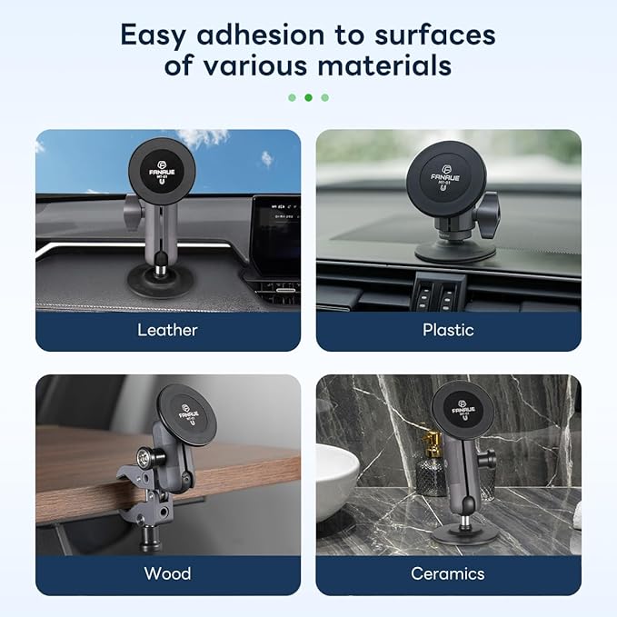 FANAUE Magnetic Car Mount Compatible with Ram Mount B Size Ball Head Anti-Theft Double Socket Arm and Bike Motorcycle Phone Holder, Suitable for 4.7-7.5" Smartphones