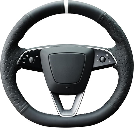 MEWANT DIY Stitching Steering Wheel Cover Wrap for Tesla Model 3 Highland 2023-2025/Model Y 2025 Highland for Tesla Model 3/Model Y Accessories