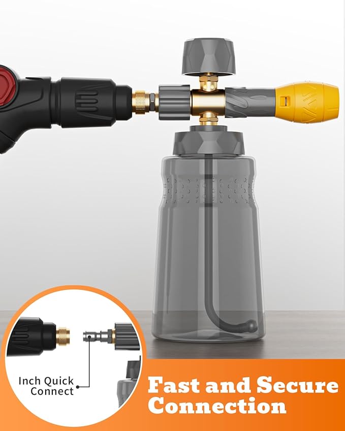 Foam Cannon for Pressure Washer, Car Wash Foam Gun Kit, Tool Daily Foam Cannon with 1/4 Inch Quick Connector, Soap Cannon for Pressure Washer, Car Foam Sprayer