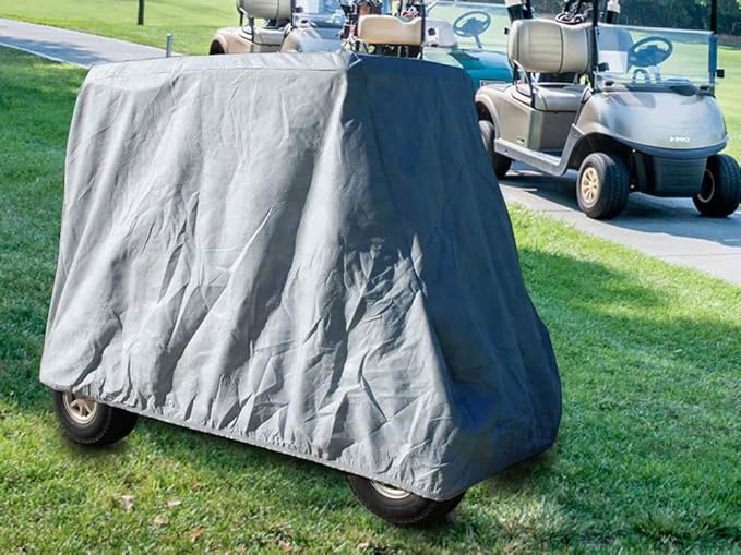 CarsCover HD Waterproof Golf Cart Cover 2 Passenger 5 Layer Storage Covers for Yamaha, Club Car, EZ Go (Fit up to 95 inch Long)
