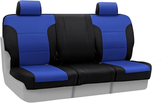 Coverking Custom Fit Front 50/50 Bucket Seat Cover for Select Ford F-Series Models - Neosupreme (Blue with Black sides)