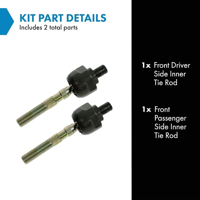 TRQ Inner Driver and Passenger Side Tie Rod Set 2 Piece Compatible with 1996-2004 Acura RL 1995-1998 Acura TL 1992-2001 Honda Prelude