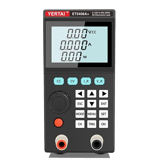 YERTAI Electronic Load Tester, ET5406A+ 200W Programmable DC Load Testers 20A 120V Battery Capacity Detector in Charger, Liner Power, Grey