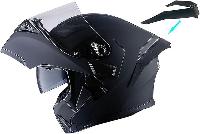 1Storm Motorcycle Modular Full Face Helmet Flip up Dual Visor Sun Shield: HB89 Matt Black; Size XL