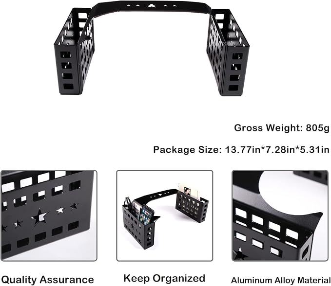 Aunginsy Center Console Gear Storage Box Basket Fit Toyot@a FJ Cruiser 2007-2024 Aluminum Gear Shift Side Storage Baskets Center Console Organizer Tray Armrest Storage Box Basket Interior Accessories
