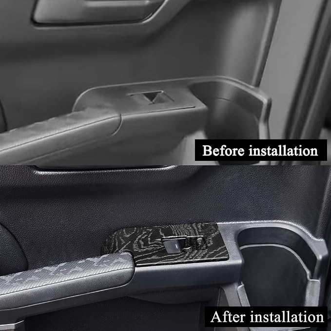 4Pcs Window Lift Cover for Toyota 4Runner 2025 2026 Interior Accessories (NOT Fit Tac0ma) Door Trim Cover Center Consoles ABS Decor Black Wood