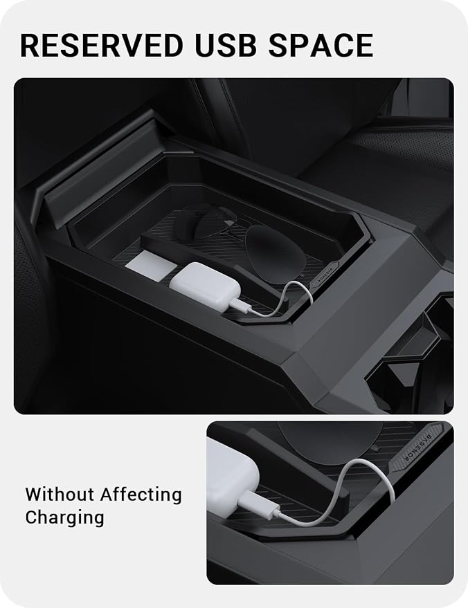 BASENOR Tesla Cybertruck Center Console Organizer and Cybertruck Trash Can