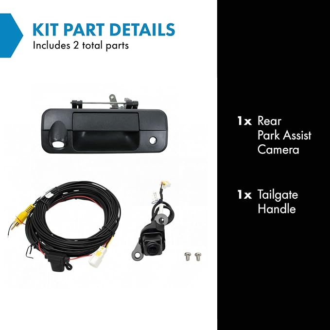TRQ Rear View Camera Kit Black Compatible with 2007-2013 Toyota Tundra