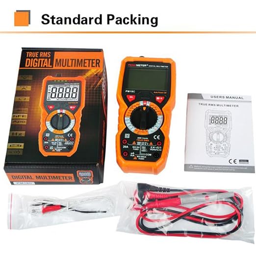 PM18C High Performance Digital Multimeter with AC/DC Voltage, Current Measurement Electrical Tester with 6000 Counts Orange Cover
