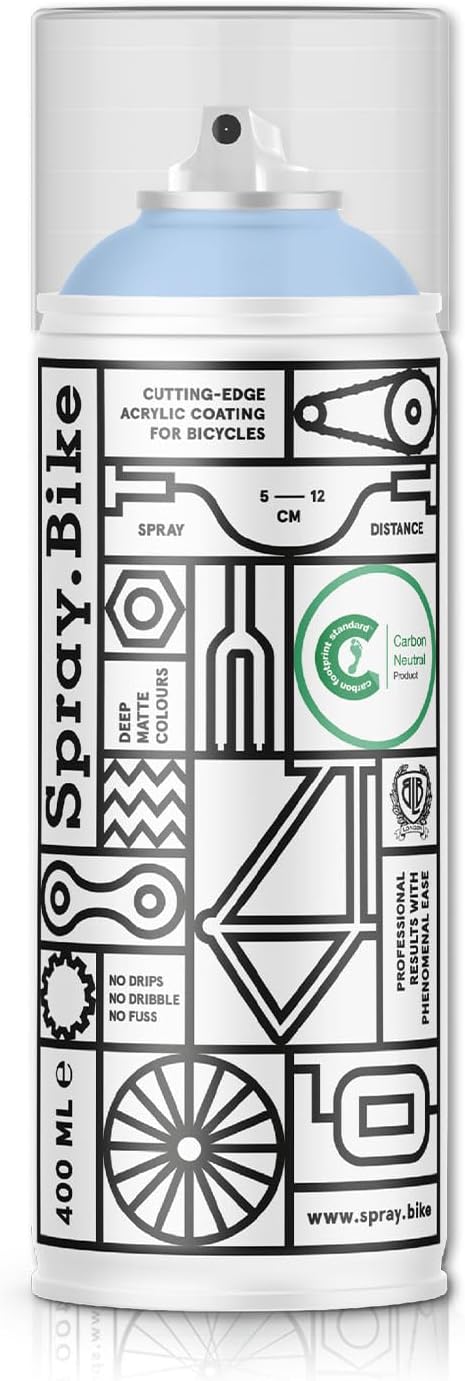 Spray.Bike Spray Paint | Designed Mainly for Bicycles | Multi-Use Acrylic Spray Paint for Metal, Plastic | High Coverage Bike Paint, 400ml, Milan Blue