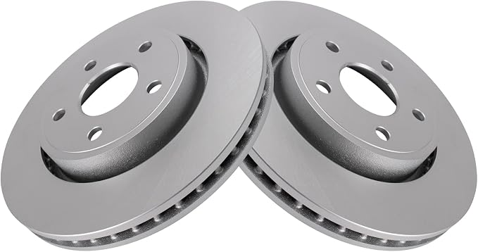 TRQ Front Brake Rotor Set G Coated Vented Compatible with 2006-2010 Jeep Commander 2005-2010 Grand Cherokee