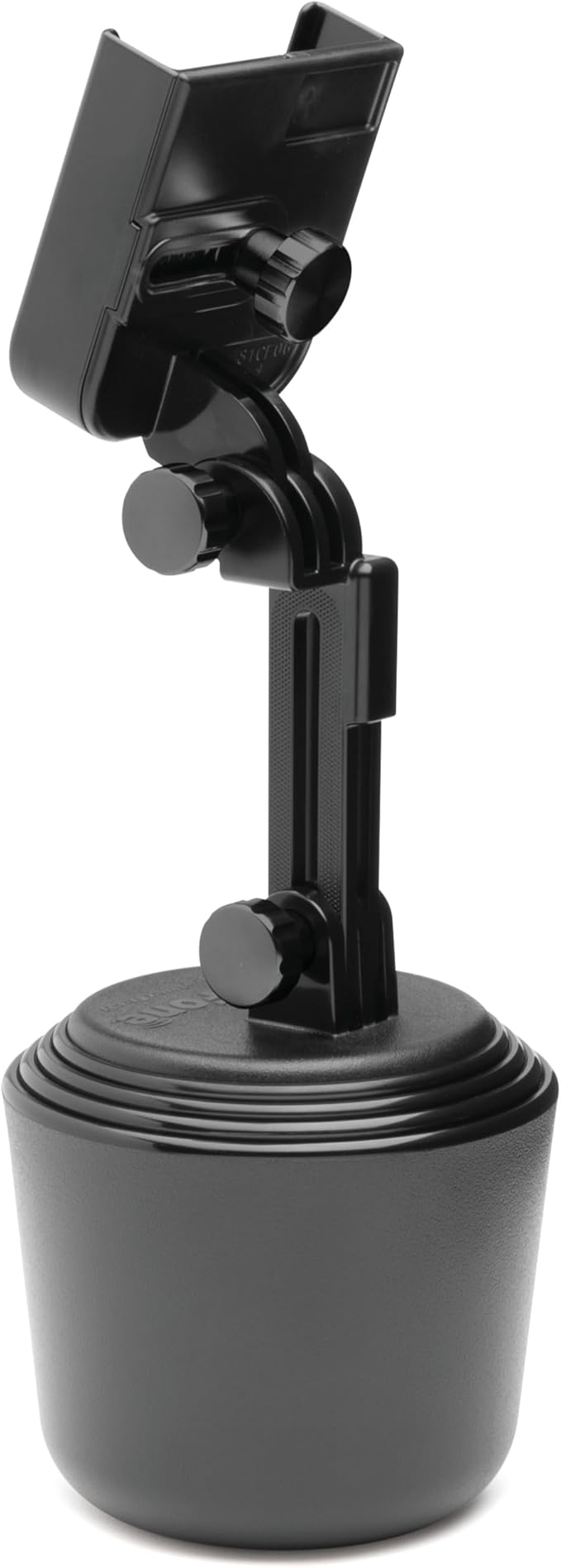 WeatherTech CupFone Two View with Extension – Adjustable, Universal Cup Holder Cell Phone Mount Car & Truck Accessory – Best Design for iPhone & Smartphone Charging – Black Metal Knobs