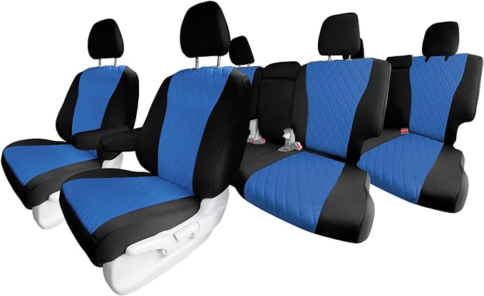 FH Group Custom Fit Car Seat Covers Specifically Made for 2016–2022 Honda Pilot, 3 Row Full Set Blue Ultraflex Neoprene, Waterproof Car Seat Cover, Honda Accessories