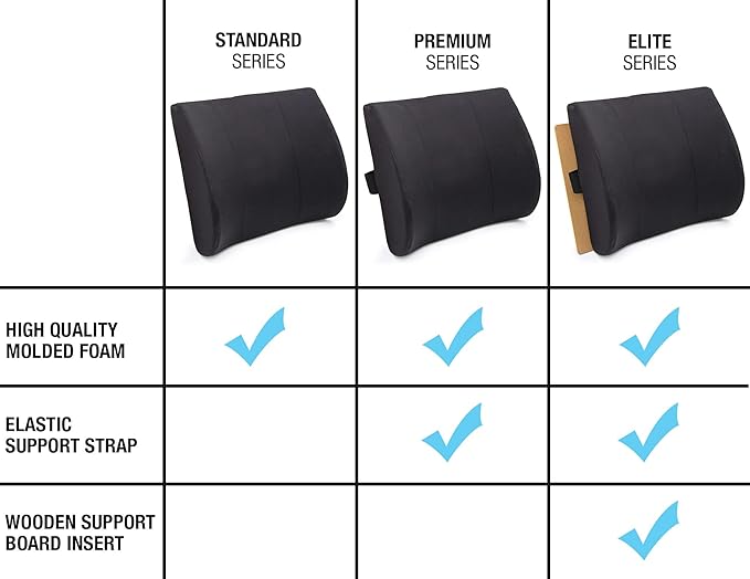 DMI Lumbar Support Pillow for Chair to Assist with Back Support with Removable Washable Cover to Ease Lower Back Pain and Discomfort While Improving Posture, 14 x 13 x 5, Contoured Foam, Premium,Gray