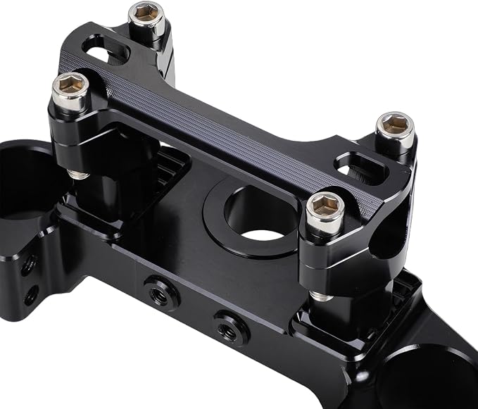 Triple Clamp with Risers Set for TTR 110 TTR110E TTR 110E 2008-2025, CNC Machined Aluminum Alloy | Handlebar Riser | Hard-Anodized | Direct Fit | Easy Installation Black