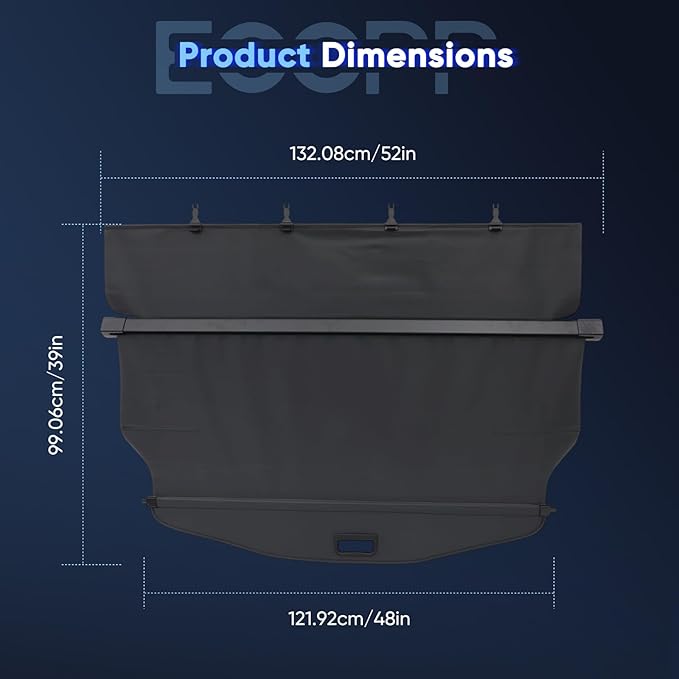 ECCPP Cargo Cover 2010-2017 Fit for Chevrolet for Equinox for GMC Jeep Flexible Rear Trunk Cover Shade Luggage Tonneau Security Cover