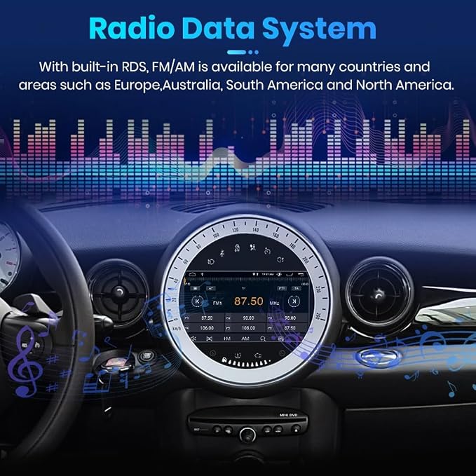 9''AHD Multimedia Car GPS Sat Nav Navigation Navigator Canbus Radio Stereo Player CarPlay Android Compatible with BMW Mini Cooper R50 R52 R53 R56 R57 R58 R59 F55 F56 F57/R55/Countryman R60/Paceman R61