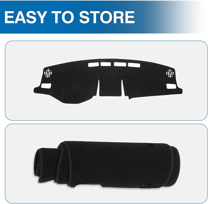 Custom Fit Dash Cover Compatible with Toyota RAV4 2019-2025 Dashboard Cover Accessories for RAV4 Non-Slip Polyester Dashboard Mat Custom Fit Center Console Sunshield Protector No Glare