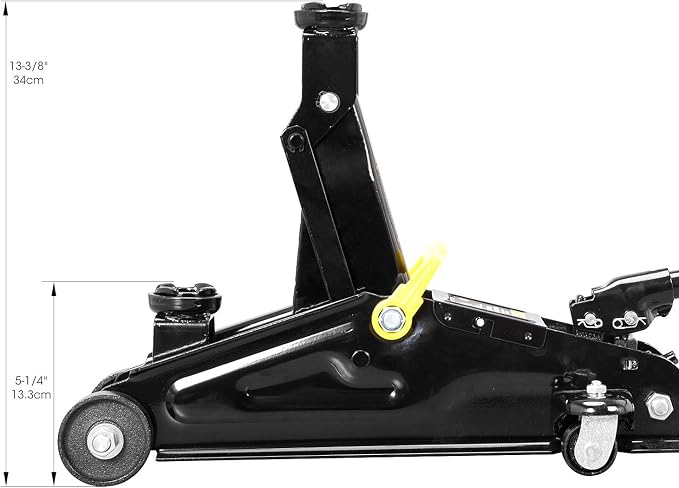 Torin AT82001B Hydraulic Trolley Service/Floor Jack Combo with 2 Jack Stands, 2 Ton (4,000 lb) Capacity, Black