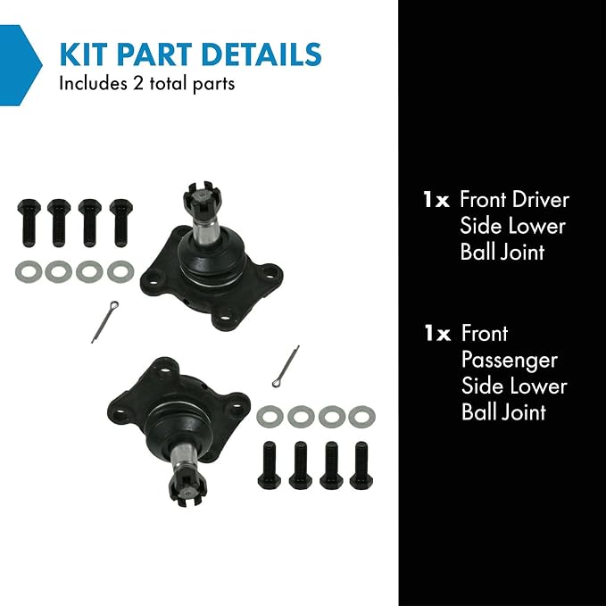 TRQ Front Lower Driver and Passenger Side Ball Joint Set Compatible with 1989 Toyota 4Runner 4WD 90-95 4Runner 4WD 1989 Pickup 4WD 90-95 Pickup 4WD