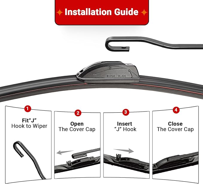 Windshield Wiper Blades Replacement for Toyota Yaris 2007 2008 2009 2010 2011 Original Factory Quality Front Rear Wipers Blade Set for My Car - 26" 14" 12" (Pack of 3)