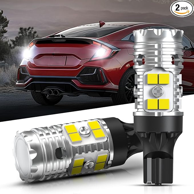 LASFIT 921 LED Reverse Backup Light Bulbs Fit for 2013-2026 Honda Civic, 6000K Cool White Super Bright OEM 912 W16W Replacement, 2 pcs