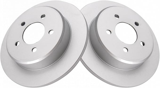TRQ Rear Brake Rotor Set G Coated Solid Compatible with 1997-2007 Chrysler Town and Country 1998-2000 Plymouth Voyager 2001-2007 Dodge Caravan 1997-2007 Grand Caravan